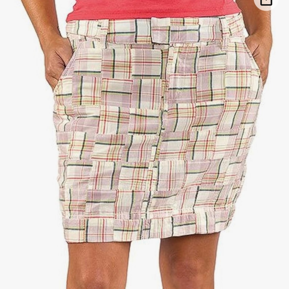 Horny Toad NWT Plaid Patchwork‎ Short Skirt Organic Cotton Size 8